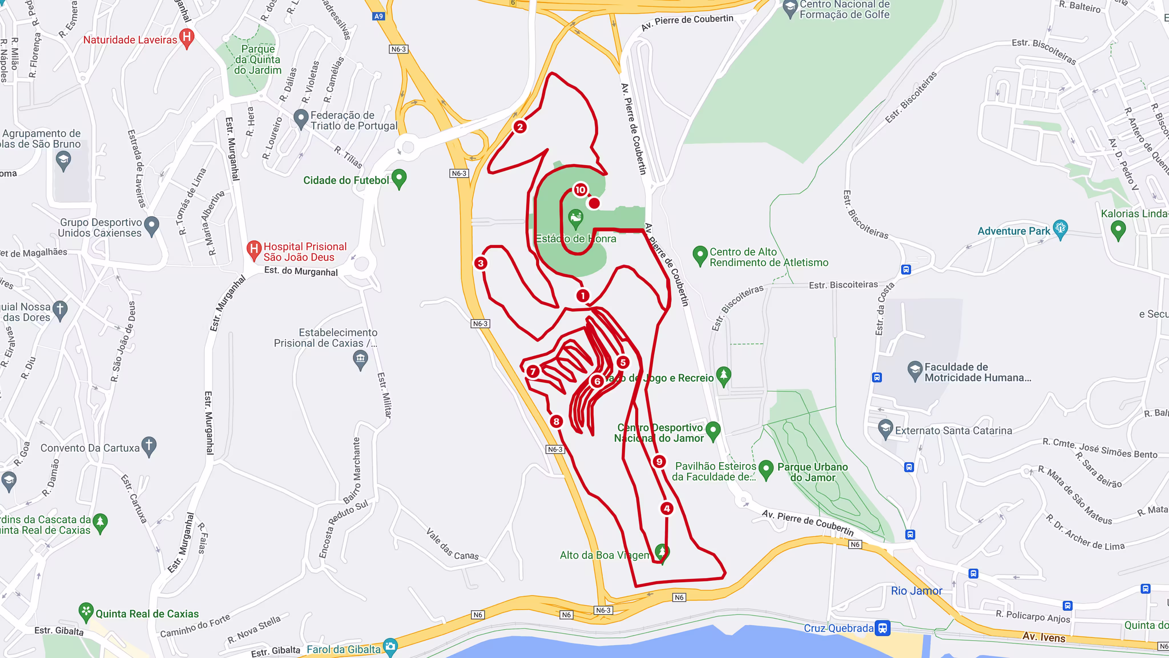 Mapa do percurso 10 Km