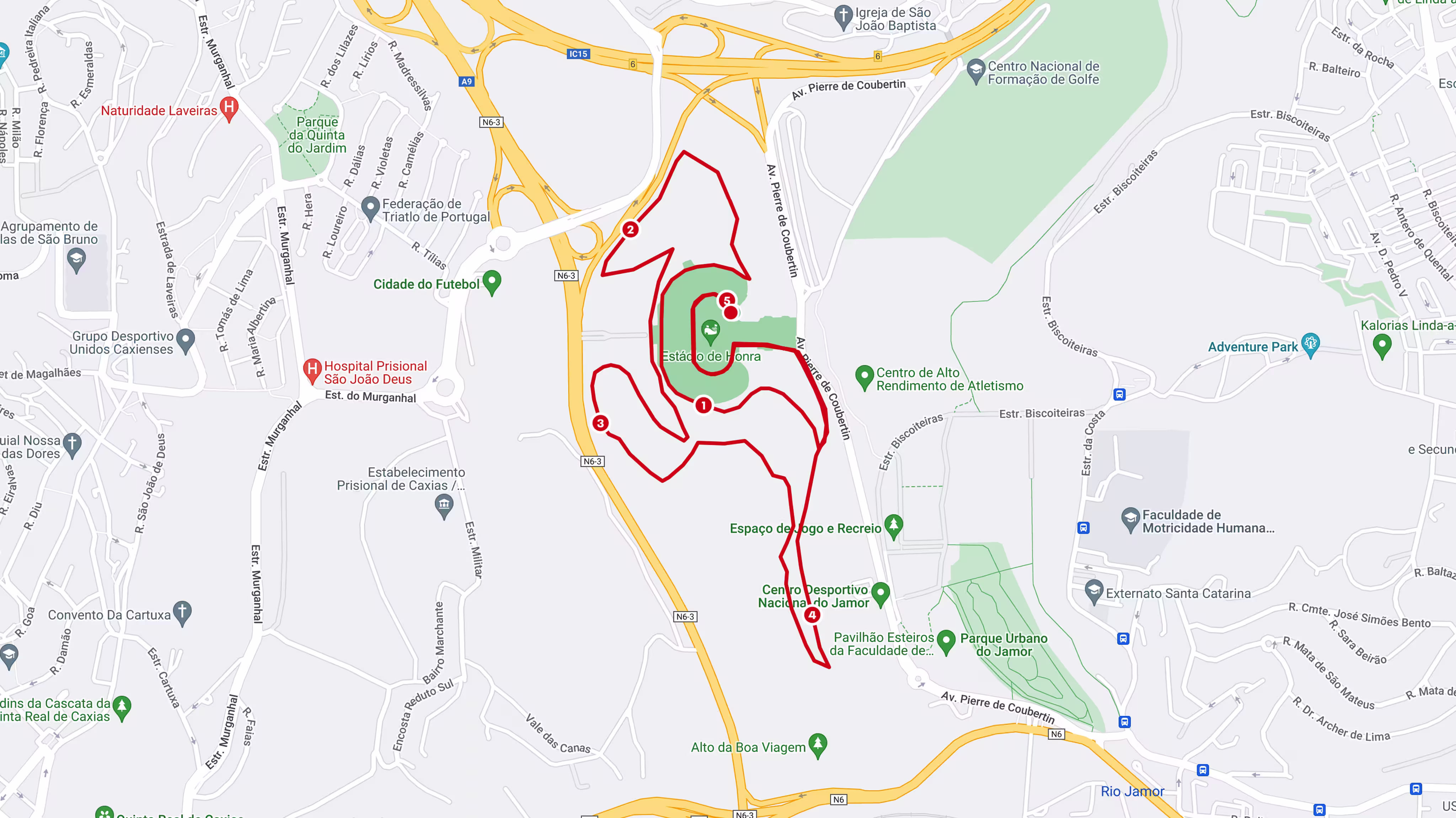 Mapa do percurso 5 Km